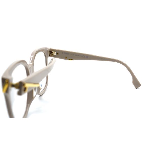 NEW FENDI FE50064F 025 CREAM BEIGE AUTHENTIC EYEGLASSES FRAME - Picture 9 of 13